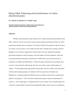 Being Gifted: Enhancing school performance via online educational