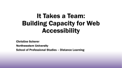 It Takes a Team: Building Capacity for Web Accessibility