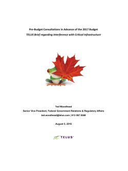 Pre-Budget Consultations in Advance of the 2017 Budget TELUS