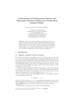 Constructions of Orthonormal Lattices and Quaternion Division