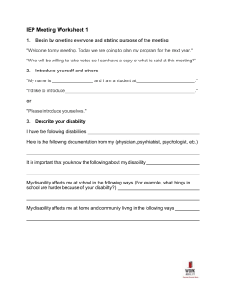 IEP Planning Worksheet