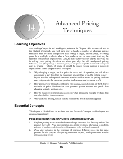CHAPTER 14: Advanced Pricing Techniques