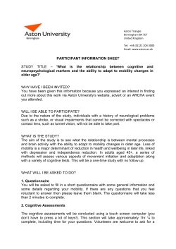 PARTICIPANT INFORMATION SHEET STUDY