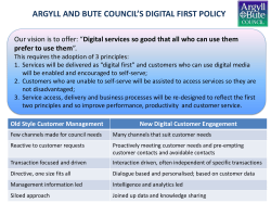 Digtal First Summary - Argyll and Bute Council