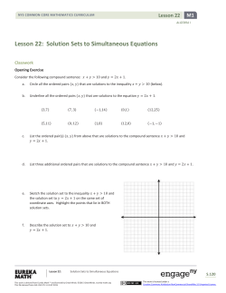 Algebra I Module 1, Topic C, Lesson 22: Student Version