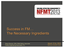 Success in FM&hellip; The Necessary Ingredients