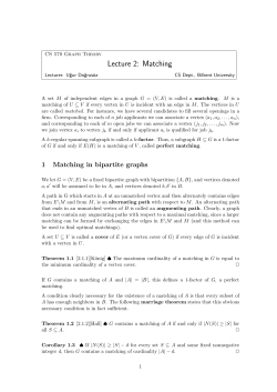 Lecture 2: Matching