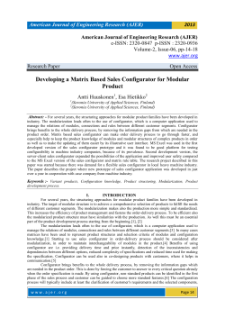 Developing a Matrix Based Sales Configurator for Modular Product