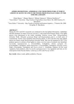 and their predators, in wheat (triticum aestivum)