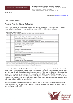 Personal First Aid Kit and Medication