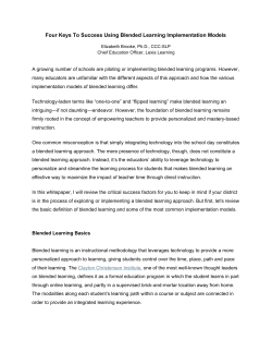 Four Keys To Success Using Blended Learning