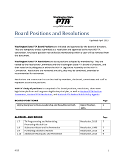 Board Positions and Resolutions