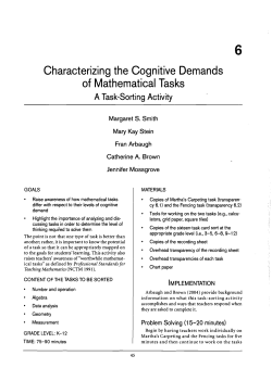 Characterizing the Cognitive Demands of Mathematical Tasks