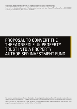 proposal to convert the threadneedle uk property trust into a