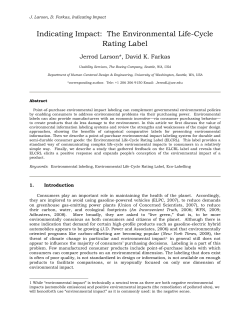 Indicating Impact: The Environmental Life
