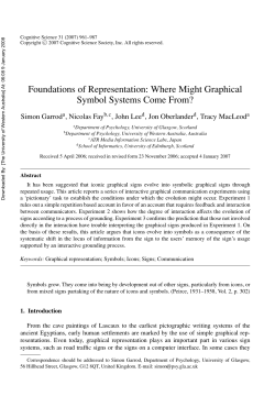 Foundations of Representation: Where Might Graphical Symbol