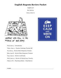 English Regents Review Packet