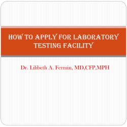 How to Apply for Laboratory testing Facility - AMHOP