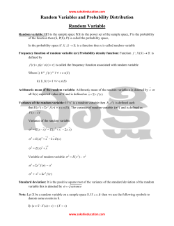 Random Variable - Sakshi Education
