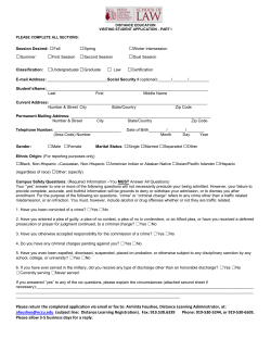 DISTANCE EDUCATION VISITING STUDENT APPLICATION