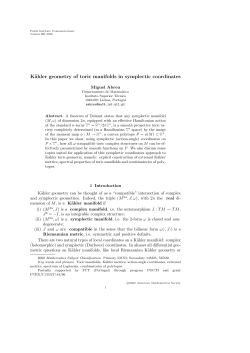 K&auml;hler geometry of toric manifolds in symplectic coordinates