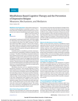 Mindfulness-Based Cognitive Therapy and the Prevention of