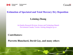 Estimation of Speciated and Total Mercury Dry Deposition