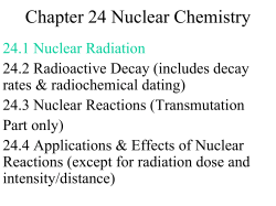 Nuclear Chemistry