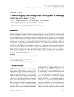 A fictitious playbased response strategy for multistage intrusion