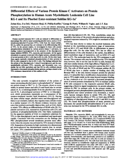 Differential Effects of Various Protein Kinase C