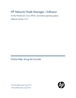 HP NNMi 9.20 Online Help: Using the Console