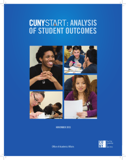 analysis of student outcomes - The City University of New York