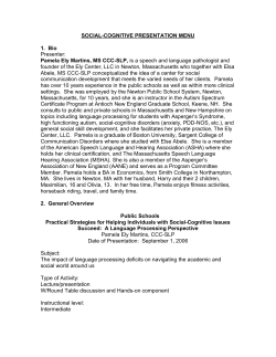 SOCIAL-COGNITIVE PRESENTATION MENU 1. Bio Presenter