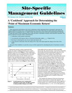 "Point of Maximum Economic Return" (SSMG 39)