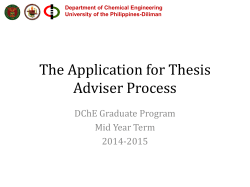 The Application for Thesis Adviser Process
