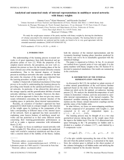 Analytical and numerical study of internal representations in