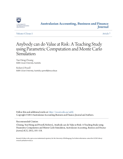 Anybody can do Value at Risk: A Teaching - Research Online