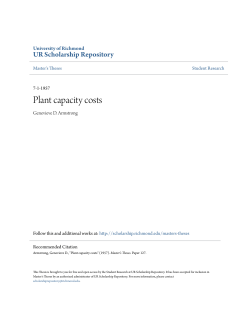 Plant capacity costs - UR Scholarship Repository