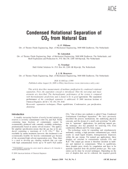 Condensed rotational separation of CO2 from natural gas