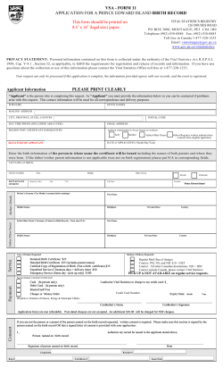 PEI Birth Record Application