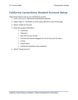 Choosing my lifestyle - California Career Resource Network