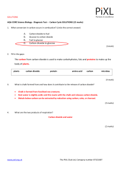 D. Carbon dioxide to glucose The carbon from carbon dioxide is
