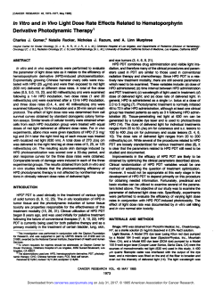 In Vitro and in Vivo Light Dose Rate Effects