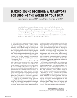 Making sound decisions: A framework for judging the worth of your