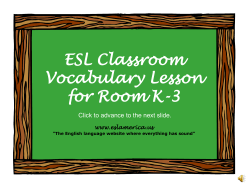 ESL Classroom Vocabulary Lesson for Room 27