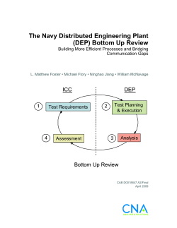 The Navy Distributed Engineering Plant (DEP) Bottom Up Review