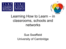 Learning how to learn: in classrooms, schools and networks