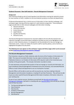 The Records Management Framework