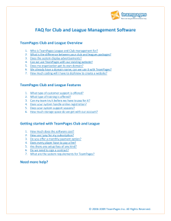 FAQ for Club and League Management Software