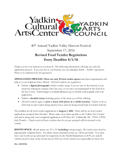 Revised Food Vendor Regulations Entry Deadline 8/1/16